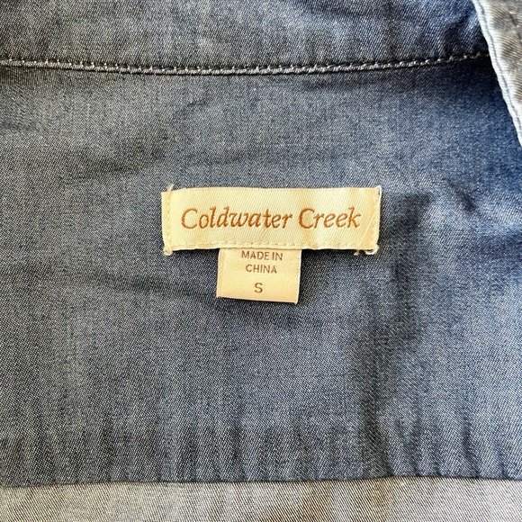 COLDWATER CREEK Casual Denim Safari Style Jacket with drawstring waist SIZE S - Picture 6 of 7
